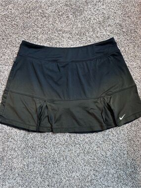 Nike Black and Olive Ombré Pleated Athletic Skort with Swoosh